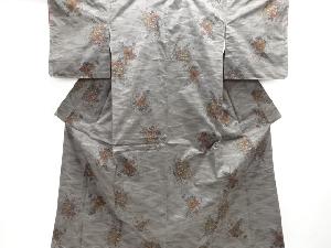 未使用品　花篭模様織り出し西陣伝承紬着物